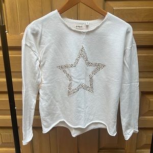 Cream colored light weight sweat shirt